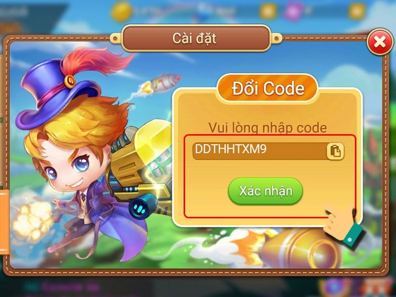 Nhập code bạn có Nhập Code Ddtank bạn có rồi nhấn Xác nhận.