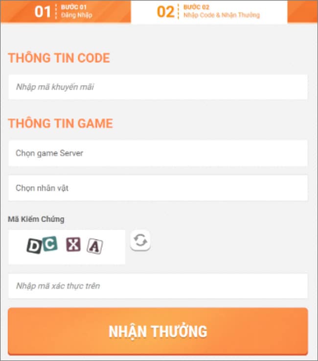 Nhập mã code ngôi sao thời trang