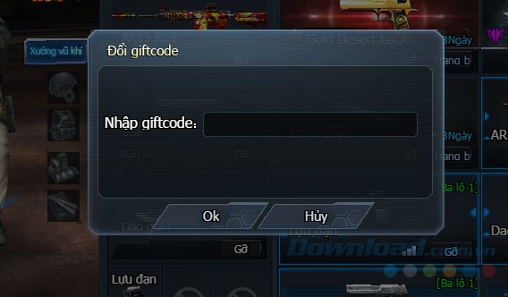 Đổi Giftcode Nhập mã mà chúng ta vừa nhận được vào khung rồi nhấn OK.