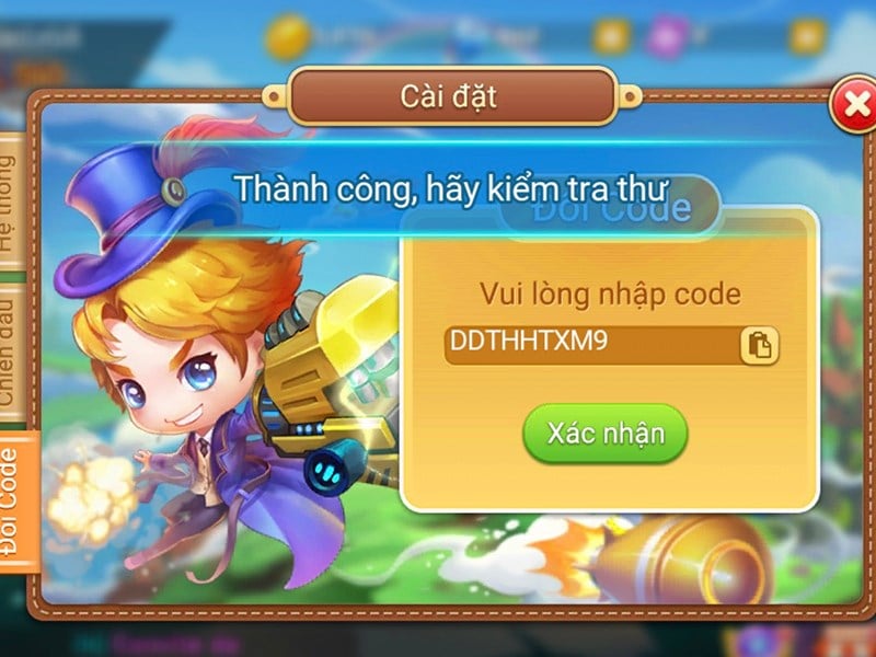 Đổi code thành công Như vậy, bạn đã đổi Code Ddtank thành công.