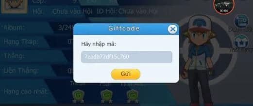 Tiến hành nhập mã code Poke đại chiến