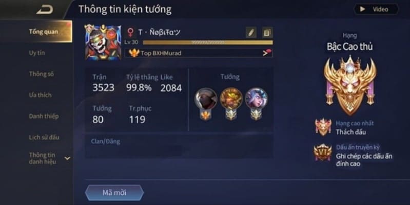 Hình Ảnh Rank Cao Nhất Liên Quân
