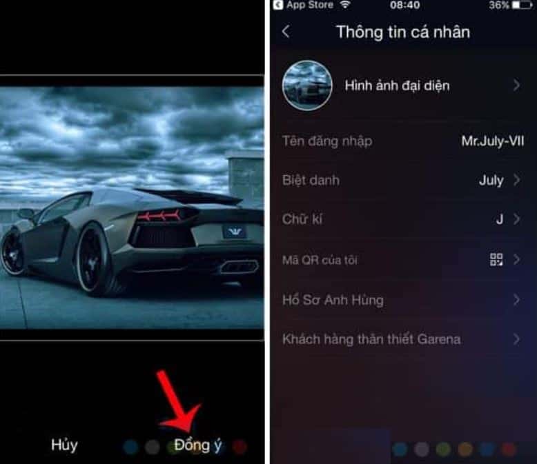 nhấn đồng ý