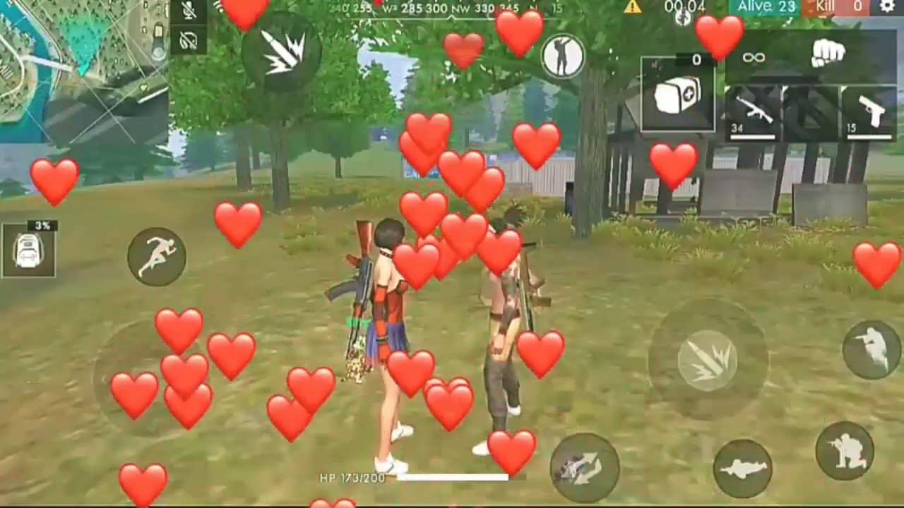 Hình FF thả tim cute