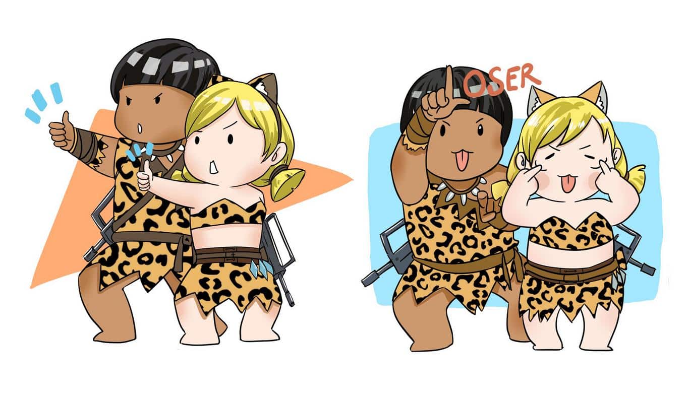 Hình Free Fire chibi cặp cute