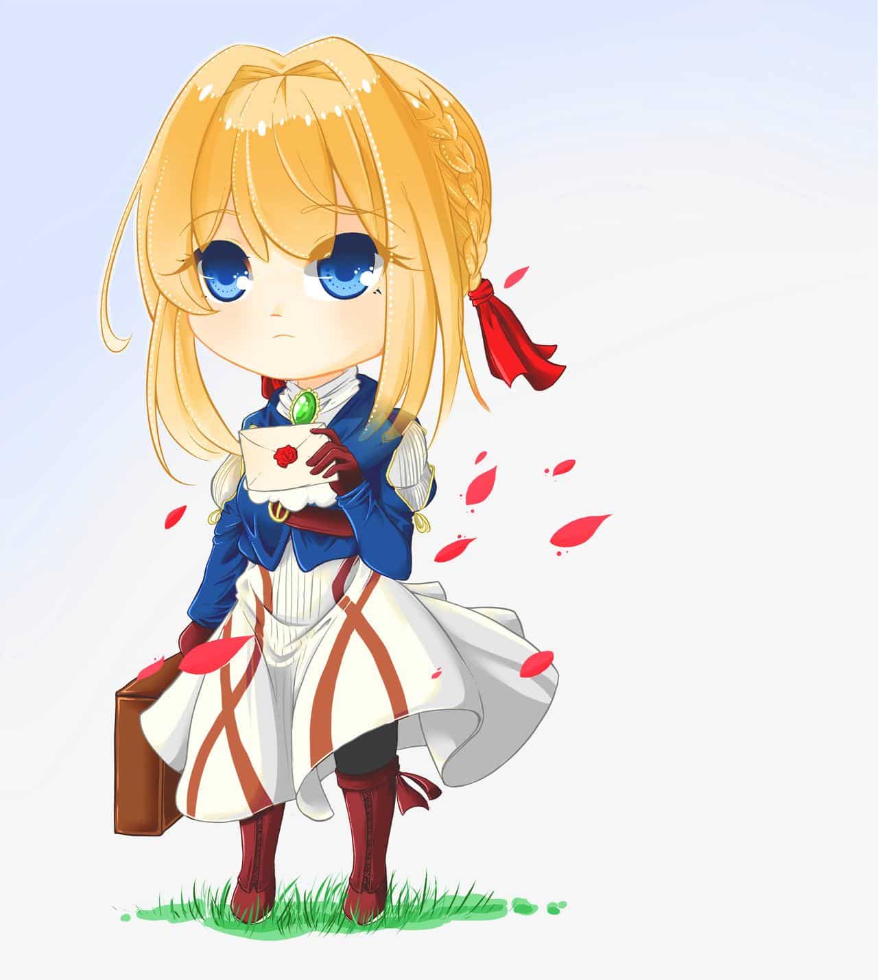 Hình Violet Evergarden chibi dễ thương