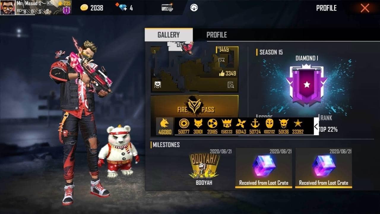 Hình ảnh ACC rank Kim Cương Free Fire đỉnh