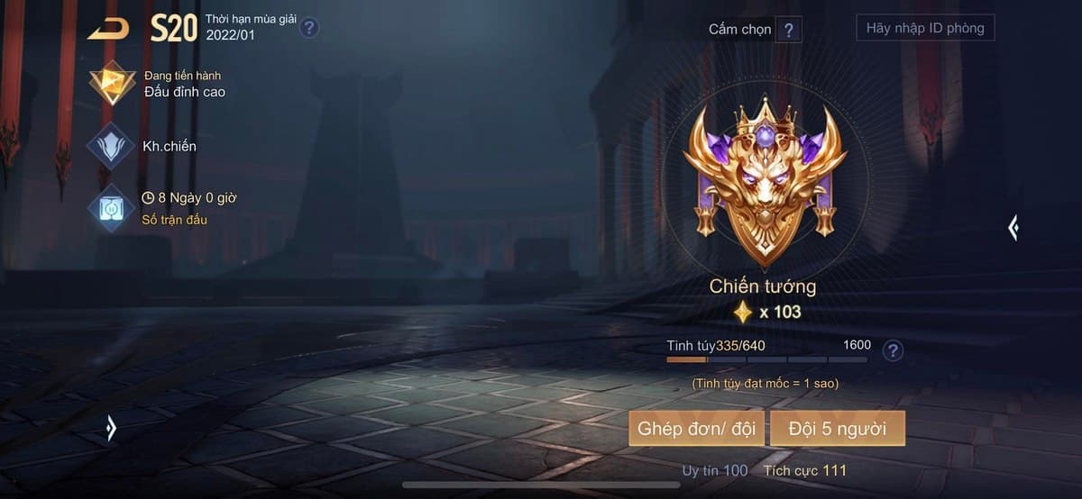 Hình rank Chiến Tướng Liên Quân