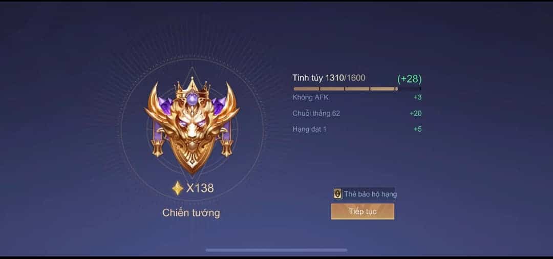 Hình rank Chiến Tướng game LQ