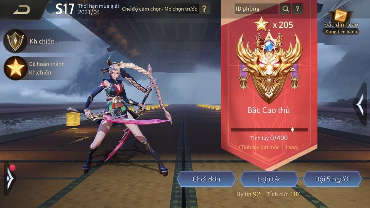 Hình rank Liên Quân cao thủ đẳng cấp