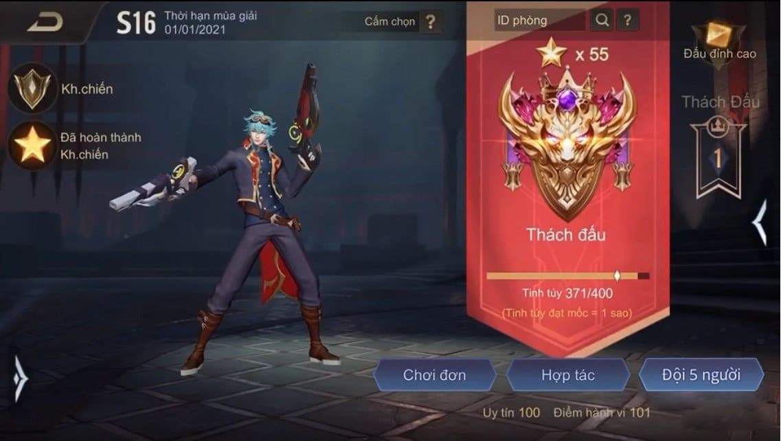 Hình rank Thách Đấu game Liên Quân