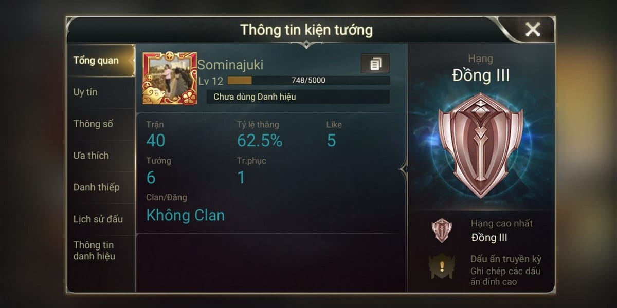 Hình rank đồng III Liên Quân