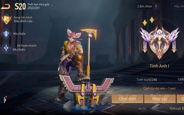 Hình rank tinh anh trong game Liên Quân