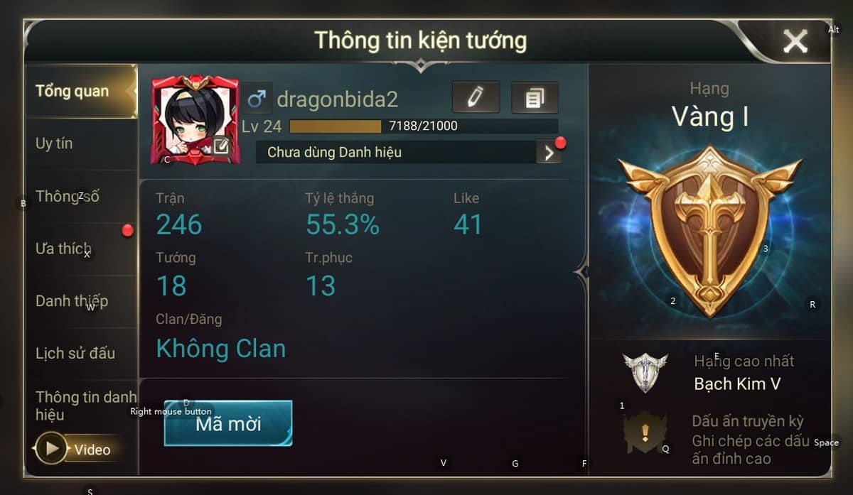 Hình rank vàng LQ