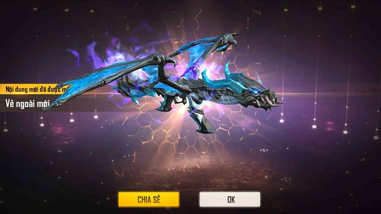 Hình skin súng Free Fire ak rồng xanh VIP