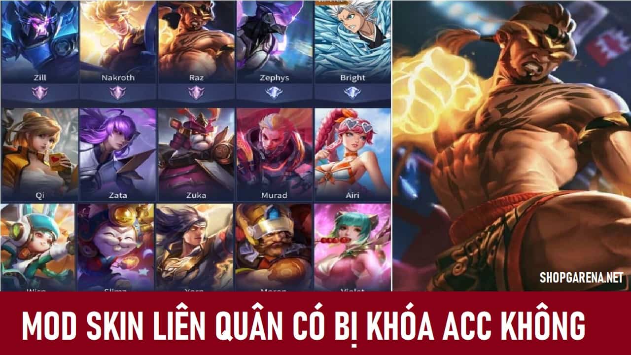 Mod Skin Lien Quan Co Bi Khoa Acc Khong