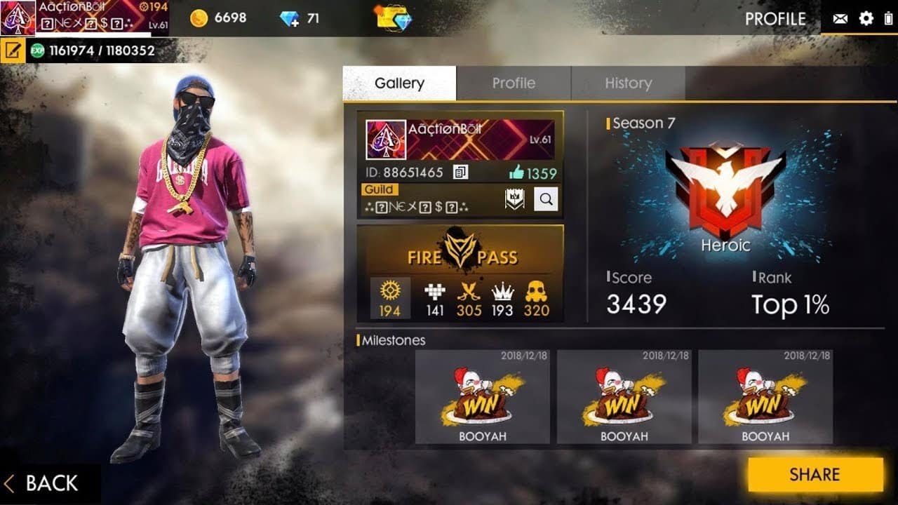 Ảnh Free Fire Huyền Thoại Nam Mới Nhất