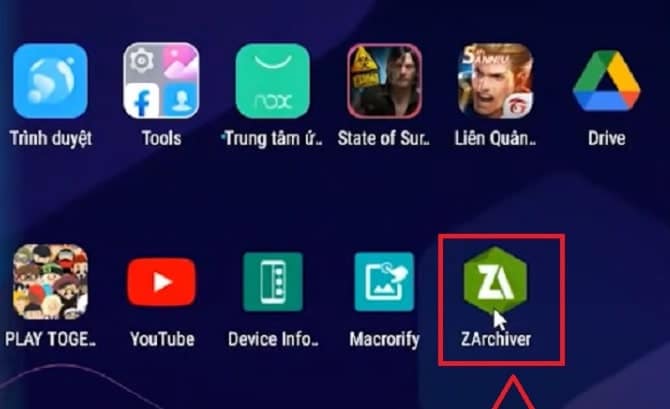 Đăng nhập vào ứng dụng Zarchiver