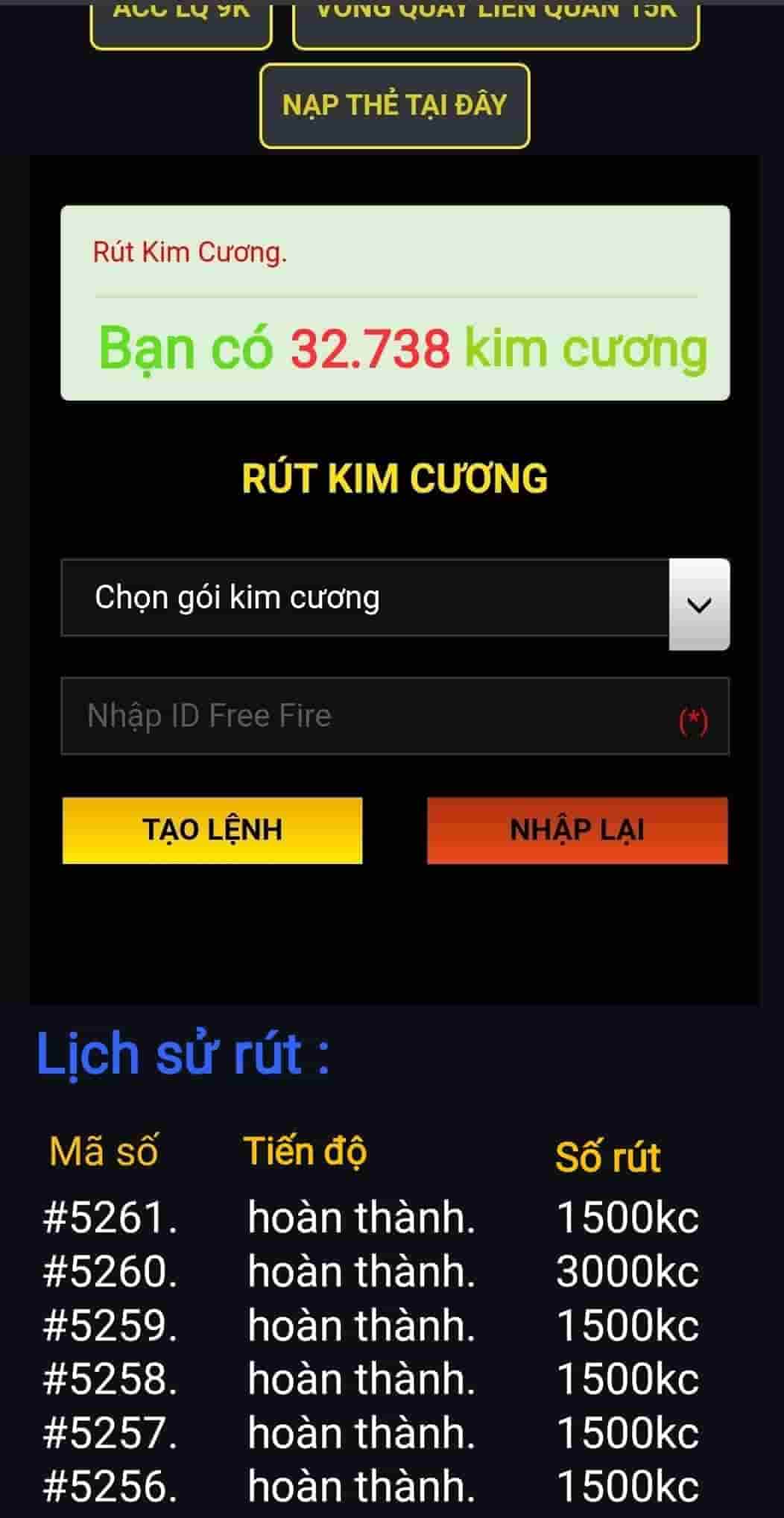 Những Hình Ảnh Rút Kim Cương Free Fire