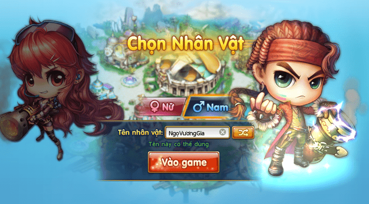 Nhấn nút Vào game và bắt đầu hành trình mới với Gunny Origin.