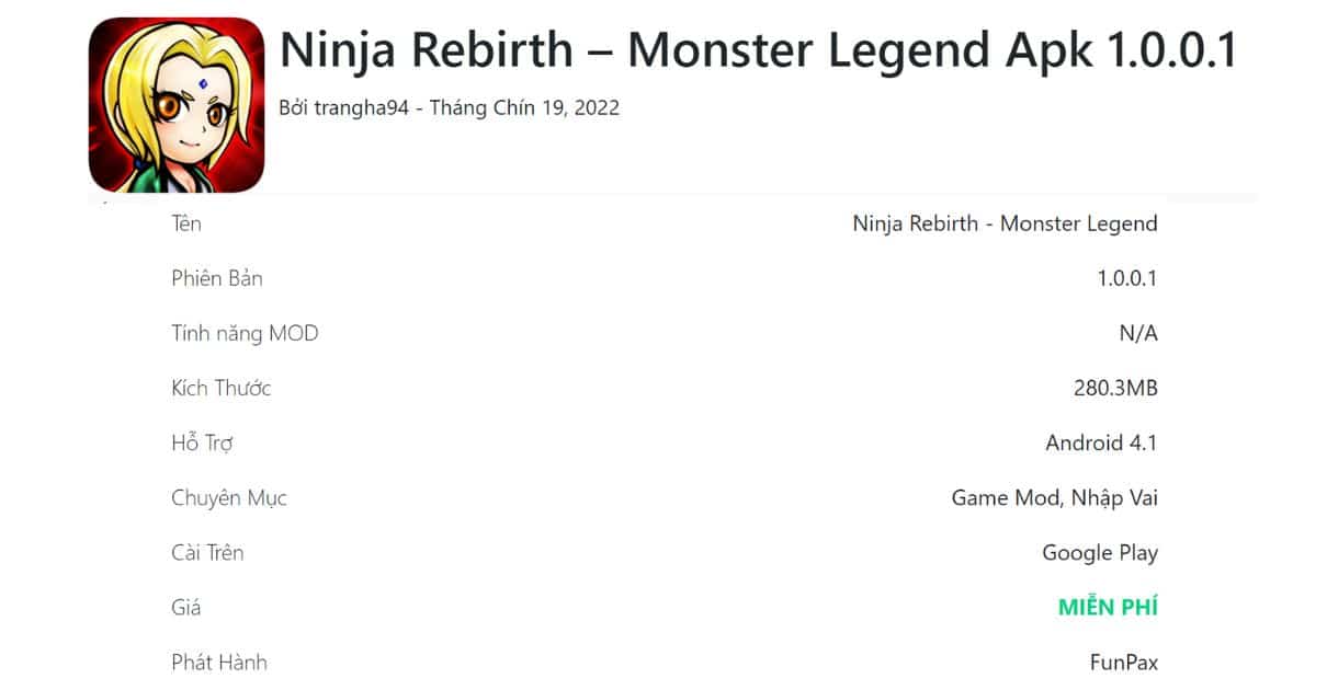 Ninja Rebirth – Monster Legend Apk 1.0.0.1