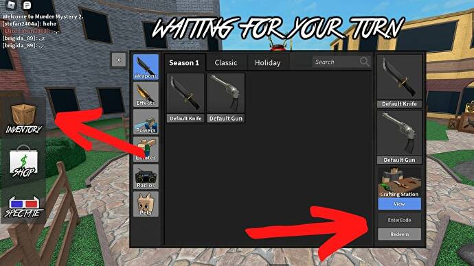 Cách Nhập Code Murder Mystery 2, 3, 4 Roblox