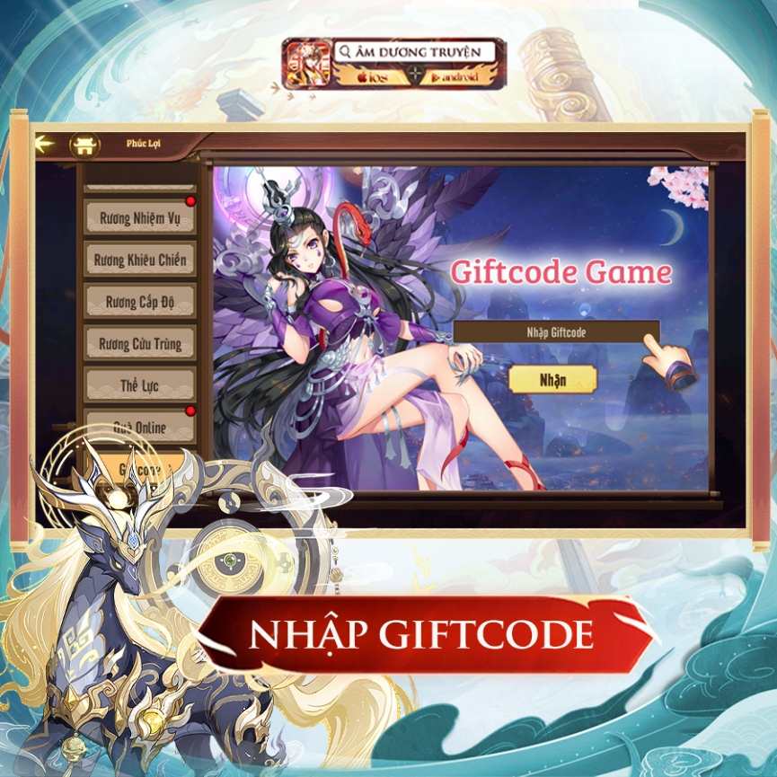 Điền chính xác mã mà bạn có vào ô trống Nhập Giftcode.