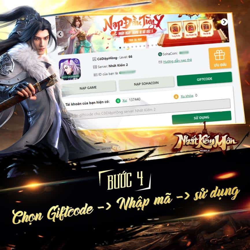 Kiểm tra lại và nhấn Sử dụng để đổi phần thưởng của bạn.