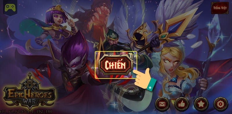 Mở game Epic Heroes War trên thiết bị của bạn.