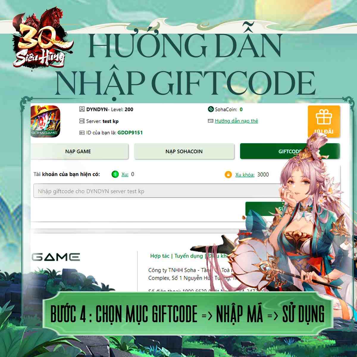 Nhấn Sử dụng để hoàn tất quá trình đổi thưởng.