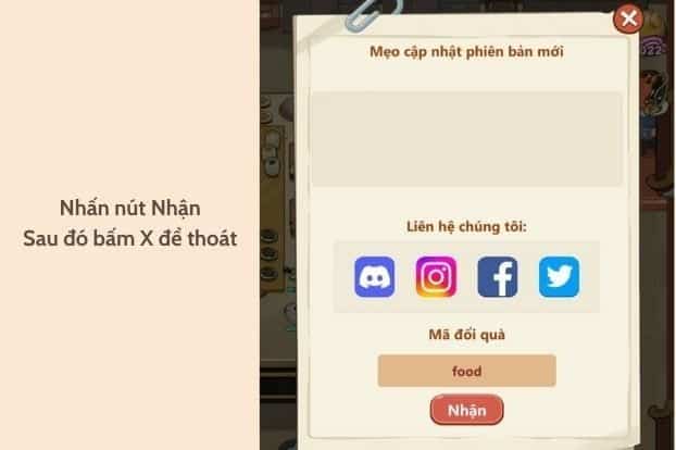 Nhấn nút nhận