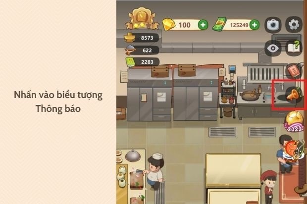 Nhấn vào biểu tượng hình cái loa