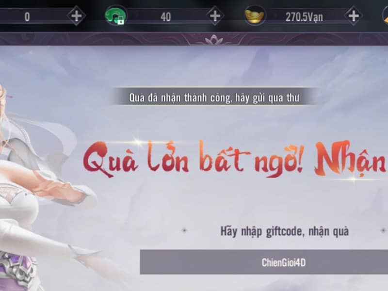 Quay trở lại màn hình chính khi đã nhập code thành công.