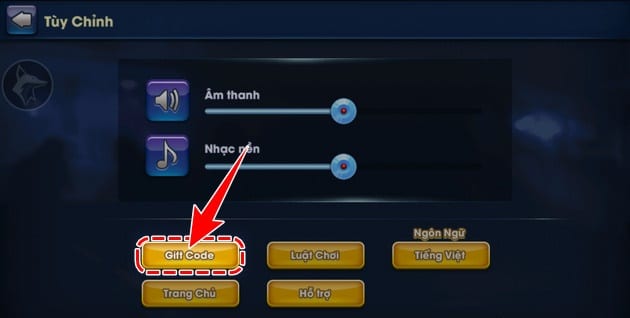 Bạn chọn mục gift code game