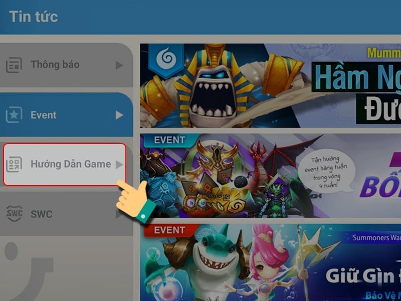 Chọn hệ thống game