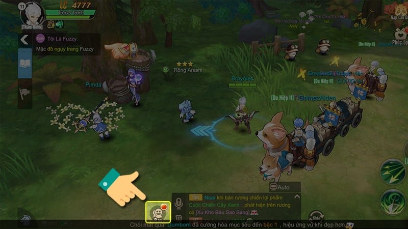 Nhấn chọn mục bạn trong giao diện chính của game.