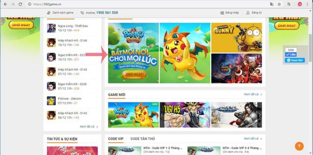 Nhấn chọn vào game Bảo Bối Thần Kỳ H5.