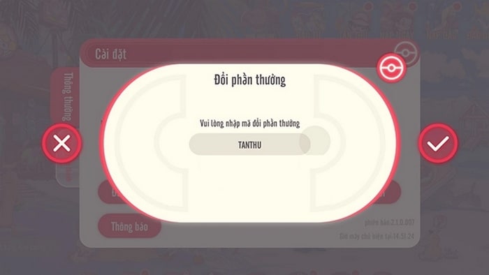 Nhấn vào dấu tick ở bên phải màn hình.