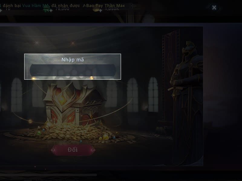 Nhập chính xác mã code của bạn vào ô nhập mã.
