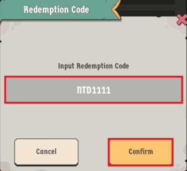 Nhập mã giftcode mà bạn có vào ô trống và nhấn Confirm để xác nhận.
