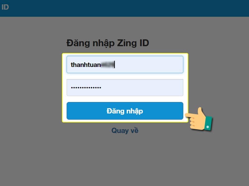 Tiến hành nhập thông tin tài khoản.