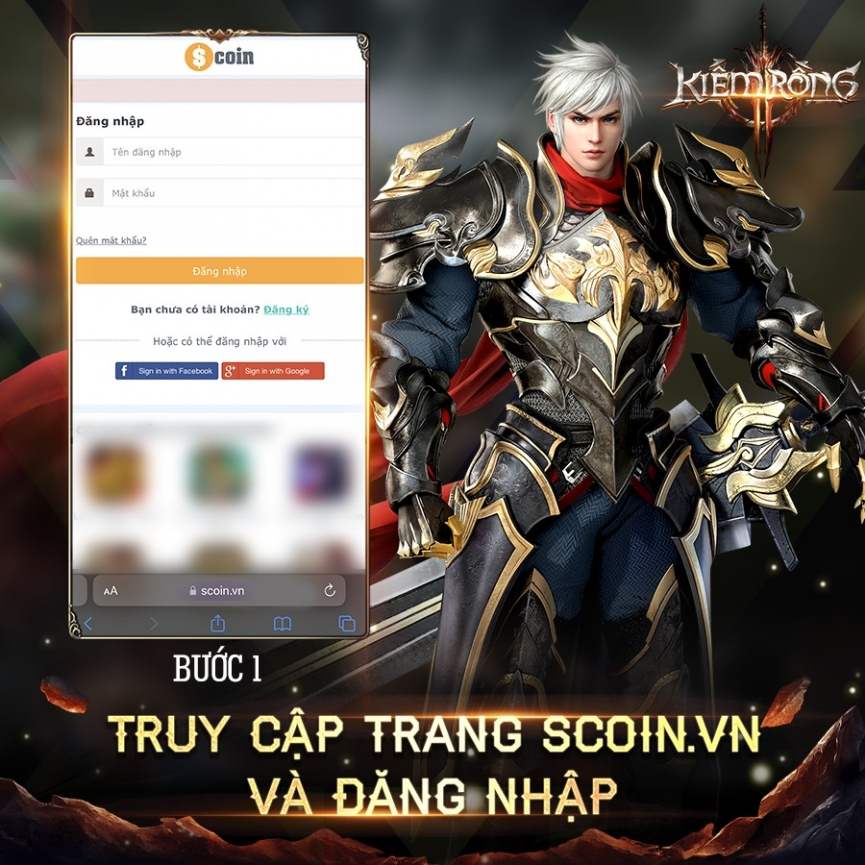 Truy cập vào trang tài khoản VTC Mobile.