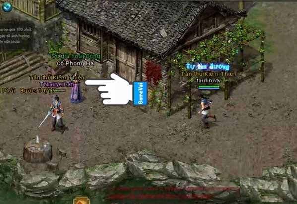 chạm vào NPC như hình