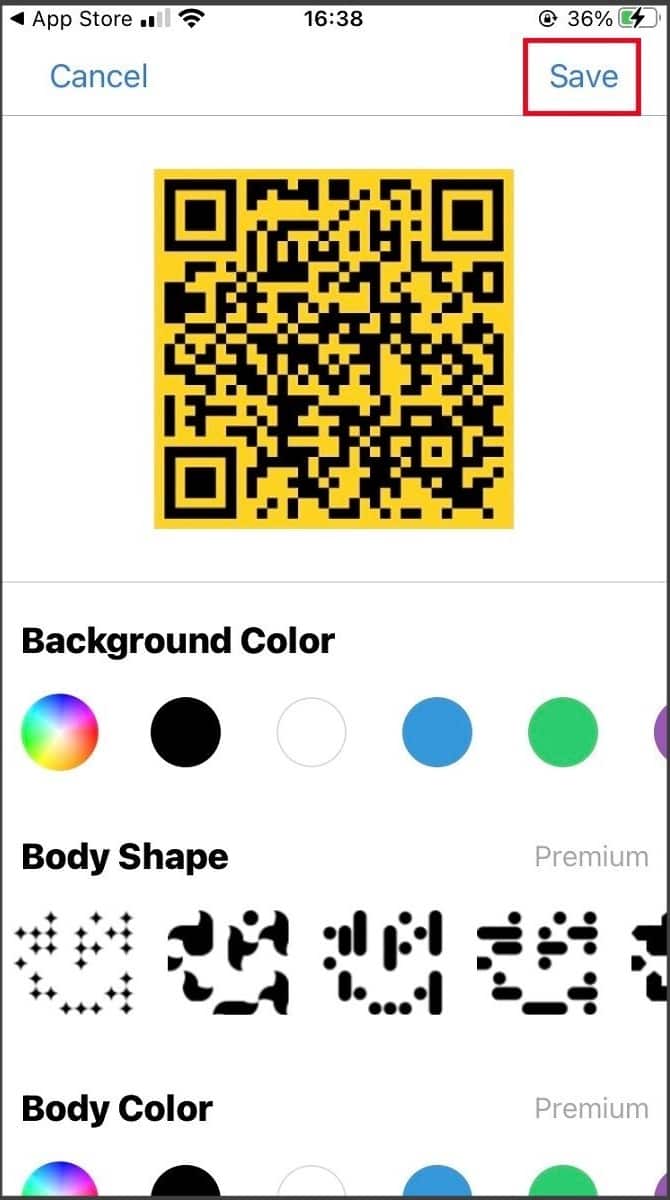 Chọn màu cho QR Code