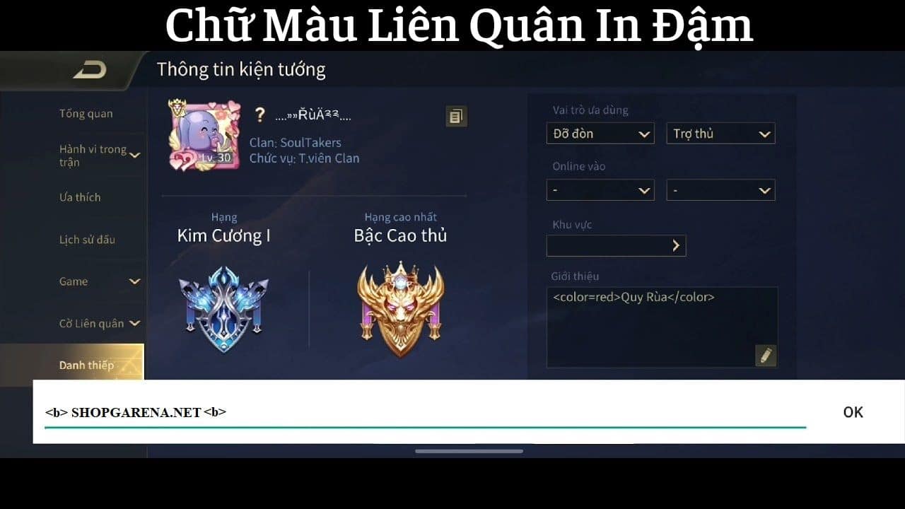 Chu Mau Lien Quan In Dam