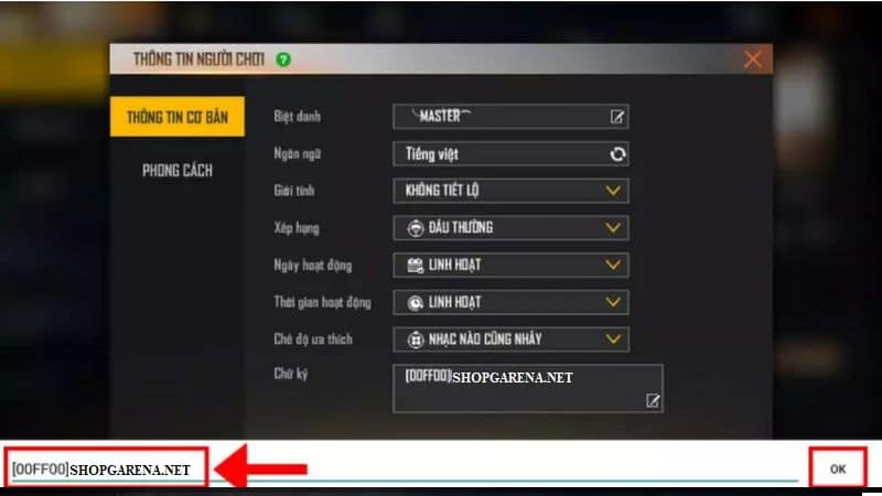 Go bang mau va nhan ok
