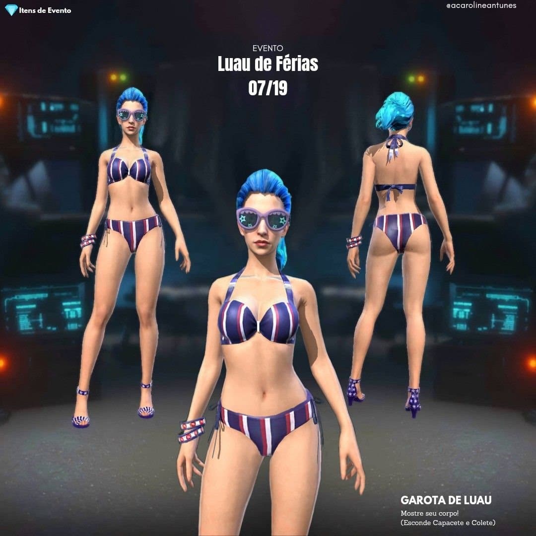 Hình ảnh lột đồ nhân vật nữ Free Fire mặc bikini
