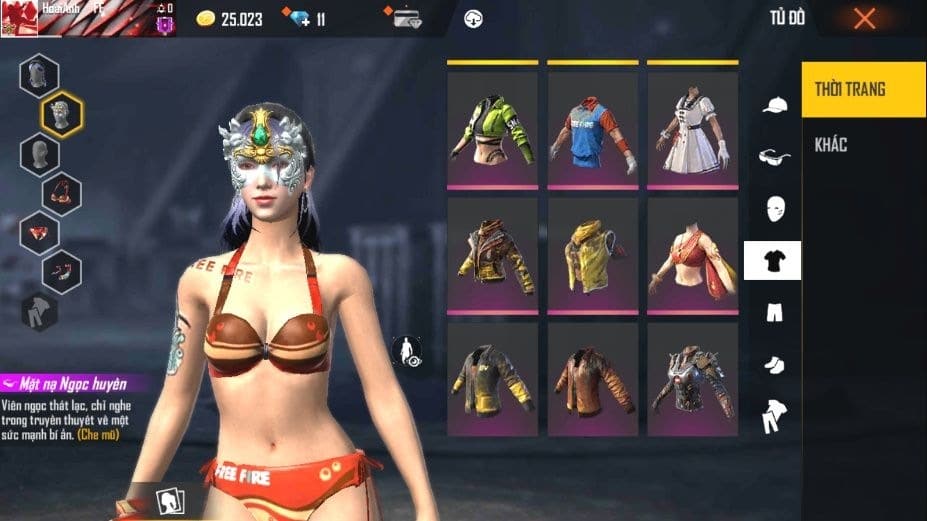 Hình ảnh soi hàng nhân vật nữ Free Fire nóng bỏng độc đáo