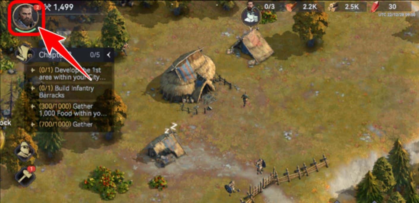 Mở game, click avatar nhân vật.