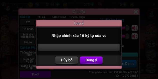 Nhấn đồng ý